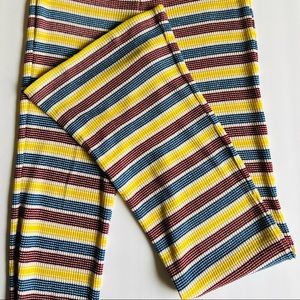 NWT Zara Rib Textured Striped Pull On Pants Size S